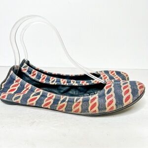 Tory Burch Red White Blue Flats Size 8 Women’s